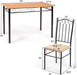 Vintage Style Dining Table Set for 4 with Padded Chairs