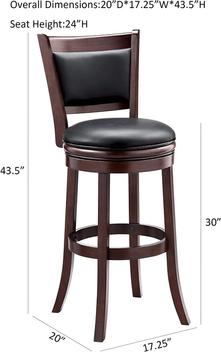 Cappuccino Swivel Pub Height Barstool, Set of 1