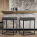 Grey Backless Counter Stools with Footrest (Set/2)