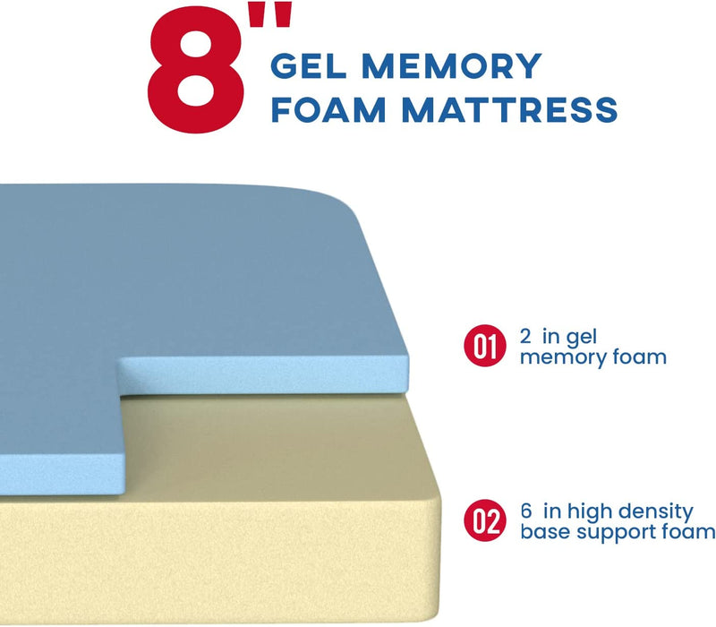 Queen Gel Memory Foam Mattress, Medium Firm