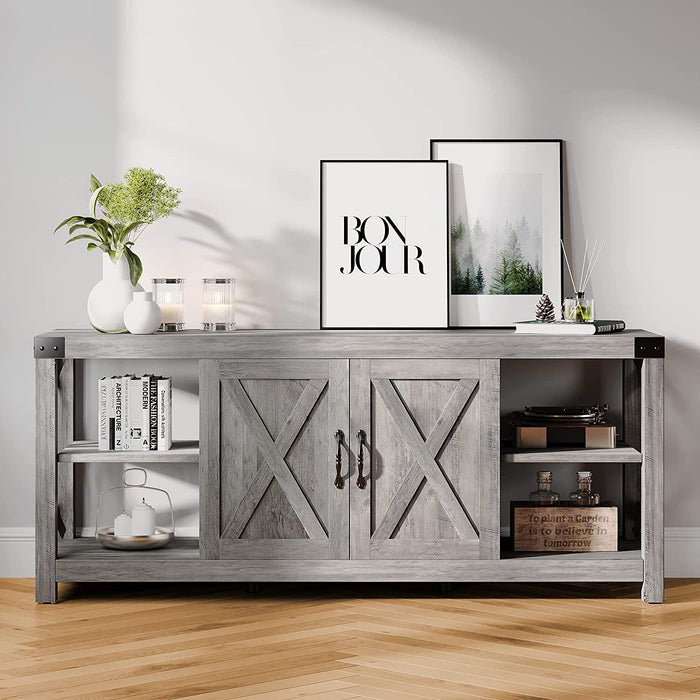 Farmhouse Grey TV Stand for 65″ TV