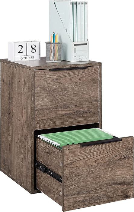 Grey Wooden File Cabinet with Hanging Bars