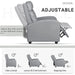 Padded Leather Recliner Club Chair (Gray)