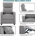 Grey Fabric Padded Seat Backrest Recliner Chair