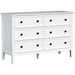 Modern White 6-Drawer Dresser with Metal Handles