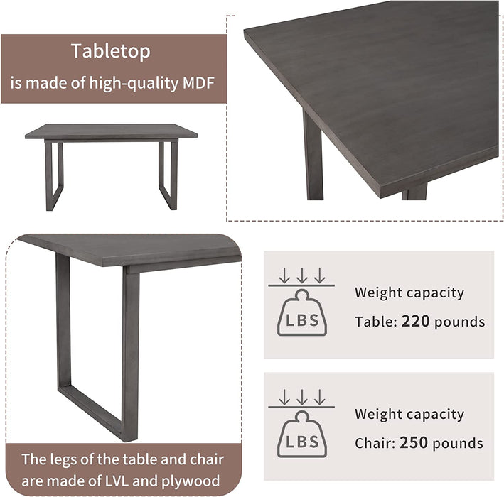 6-Piece Rustic Wood Dining Set