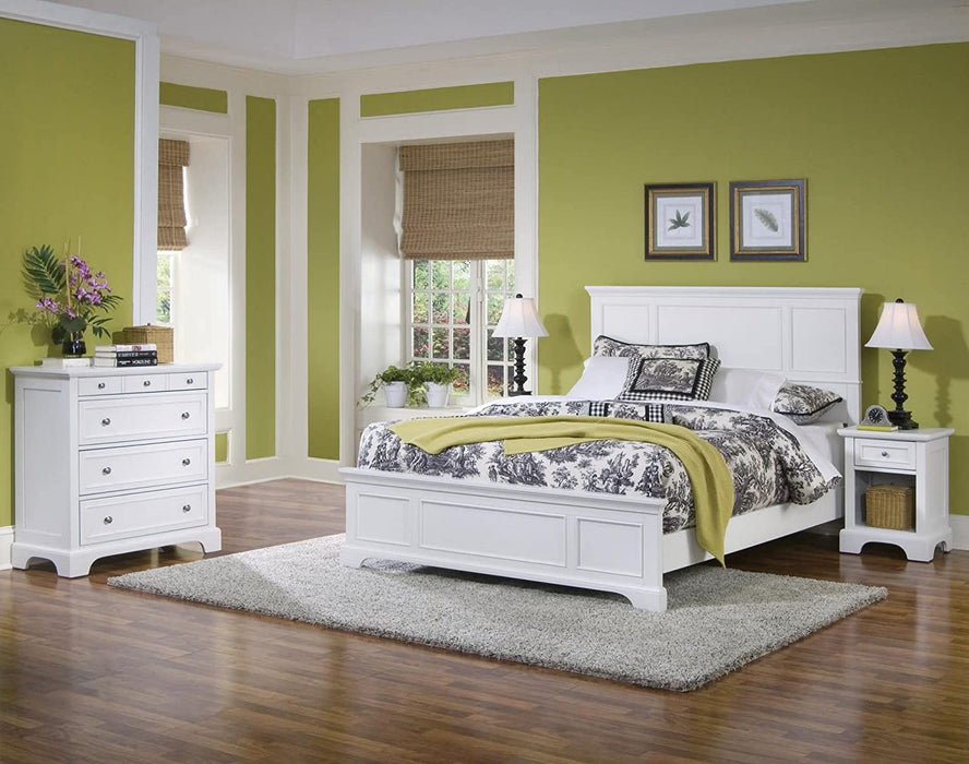 Naples White Queen Bed, Night Stand and Chest