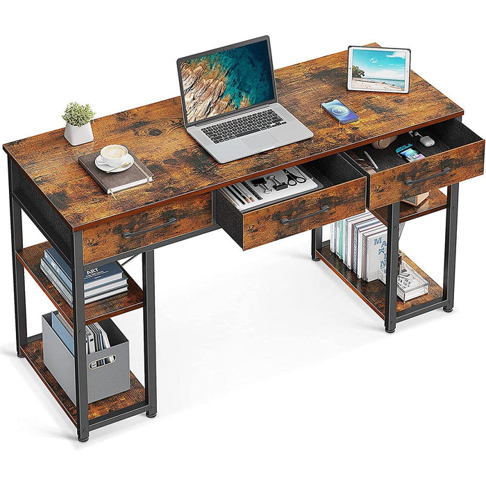 Vintage Writing Desk with Storage Shelves