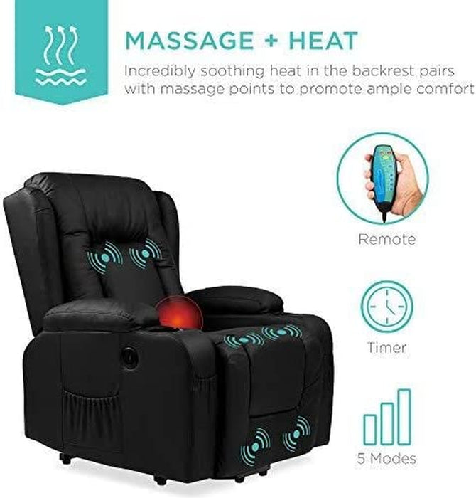 Electric Power Lift Recliner Massage Chair (Black)