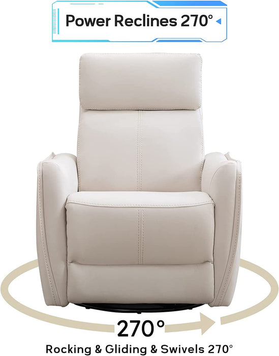 Power Swivel Rocker Recliner Chair with USB Ports,White