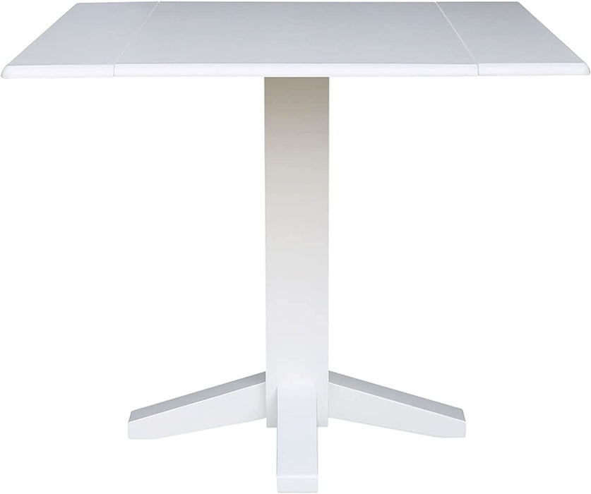 Square Dual Drop Leaf Dining Table, 36", White