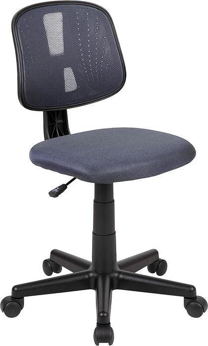 Gray Mesh Swivel Office Chair with Pivot Back