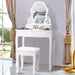 Wooden Dressing Table with Padded Stool Seat