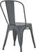 Set of 4 Metal Dining Chairs, Farmhouse Tolix Style, Indoor/Outdoor, Carbon Grey