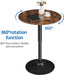 Round Pub Table Height Adjustable, Rustic Brown