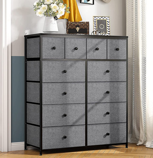 Tall grey store dresser