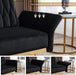 Black Velvet Lounge Chair with Ottoman, Adjustable Armrests