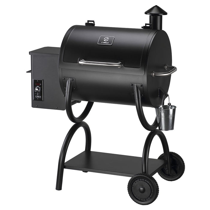 Z GRILLS ZPG-550A 585 Sq. In. Wood Pellet Grill and Smoker 8-In-1 BBQ Black