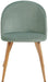 Set of 2 Green Velvet Dining Room Chairs, Metal Legs