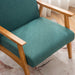 Retro-Style Emerald Accent Chair with Solid Wood Frame