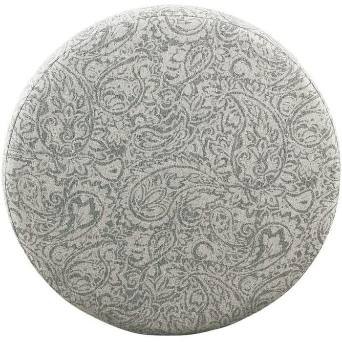 Gray Floral Storage Ottoman for Home Decor