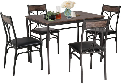 5 Piece Kitchen Table Set for Dining Room, Industrial Style