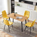 Modern 5-Piece Dining Table Set for 4, Yellow