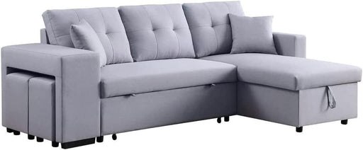Gray Reversible Sleeper Sectional with Storage