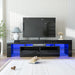 Modern Black LED TV Stand with Drawer and Glass Shelf