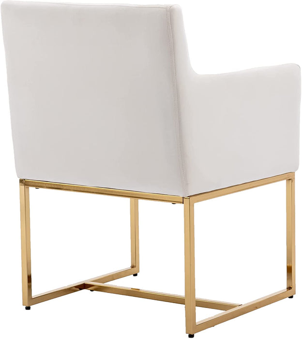 BESTANO Velvet Dining Chairs Set of 4, Cream