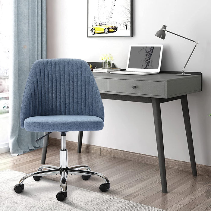 Modern Blue Rolling Desk Chair for Home Office