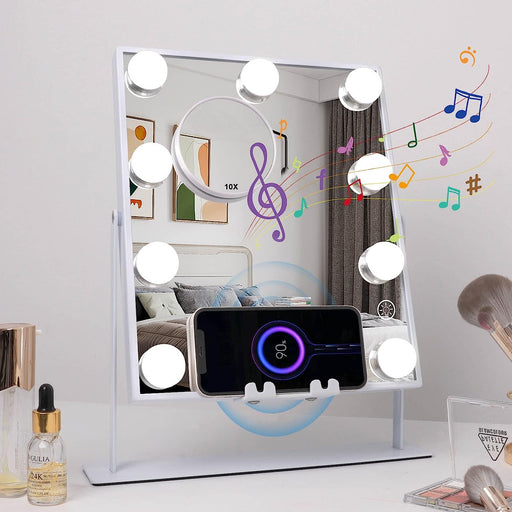 Bluetooth Lighted Vanity Mirror with Wireless Charging