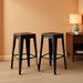 Square Metal Bar Stool Stackable Set of 2