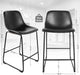 Faux Leather Counter Height Stools Island Chairs Set of 2