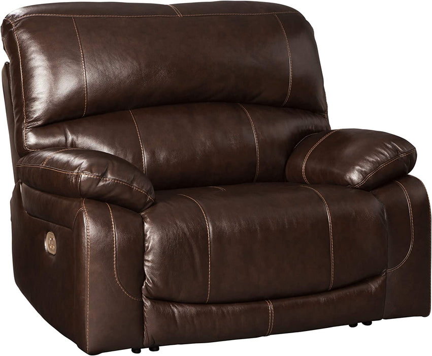 Signature Design by Ashley Jesolo Modern Faux Leather Manual Pull Tab Double Reclining Sofa, Dark Brown