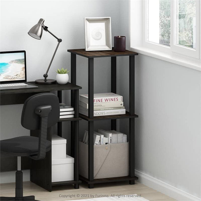 Compact Desk with Square Shelves for Home Office