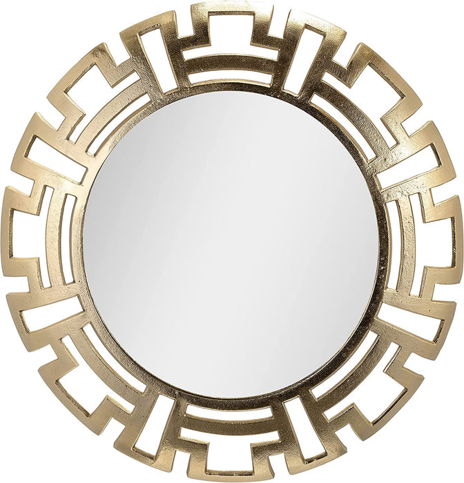 Gold Tribal round Mirror, Contemporary Style