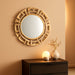 Gold Tribal round Mirror, Contemporary Style