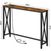Rustic Brown Sofa Table with Power Outlet