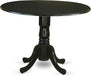Dublin round Table with Two 9″ Drop Leaves, Black