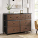 Espresso Faux Leather 8-Drawer Bedroom Dresser