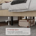 Beige Full Size Upholstered Platform Bed