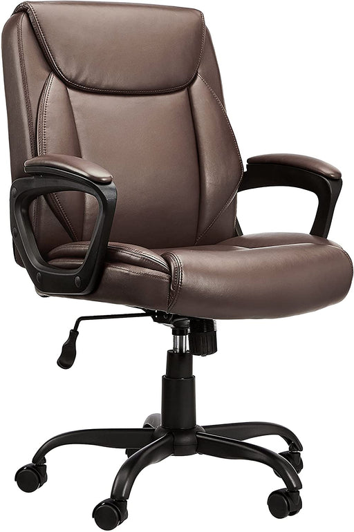 Brown Padded Office Chair with Armrests