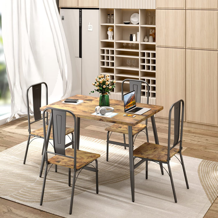 5-Piece Retro Kitchen Table and Chairs Set for 4