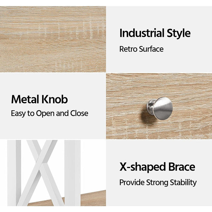 Narrow Console Table with Drawer and Shelves