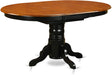 Wooden Oval Kitchen Table with Black Finish, Cherry Top