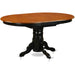 Wooden Oval Kitchen Table with Black Finish, Cherry Top