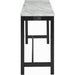 Blue Velvet Bar Table with 3 Stools, Faux Marble
