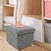Folding Ottoman with Storage and Wooden Legs