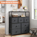 Black Grey Tall Dresser with Shelves for Bedroom & Nursery